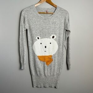 Sweewe Paris Women's Lightweight Angora Blend Sweater Dress Small Polar Bear